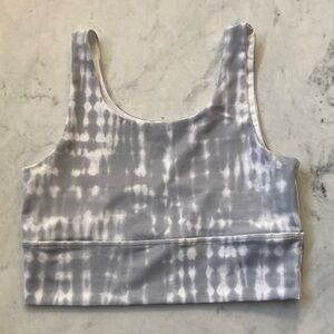 DYI Gray and White Tie-Dye Sports Bra Large